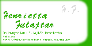 henrietta fulajtar business card
